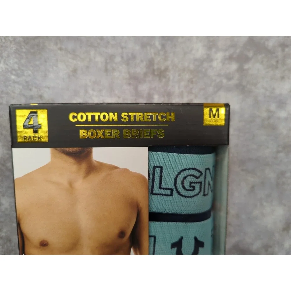 True Religion Men's Medium (32-34) Cotton Stretch Boxer Briefs 4-Pack Multicolor